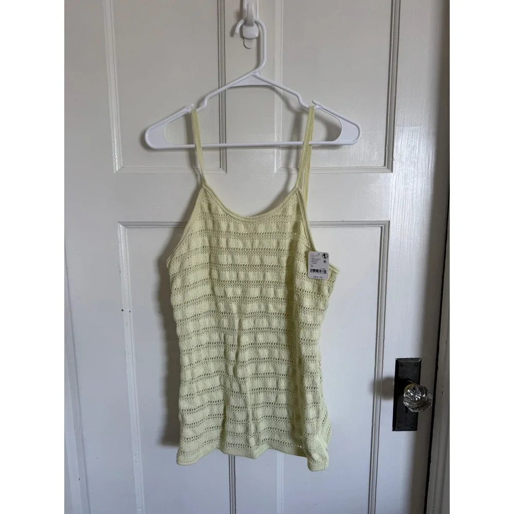NWT Free People We the Free light green crochet knit top size xs